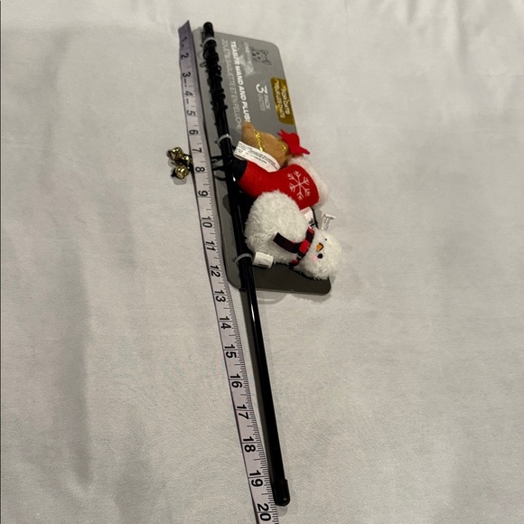 2 Christmas Themed Cat Wands each with 3 Dangling Plush Toys, Teaser Wand Set - Picture 9 of 11